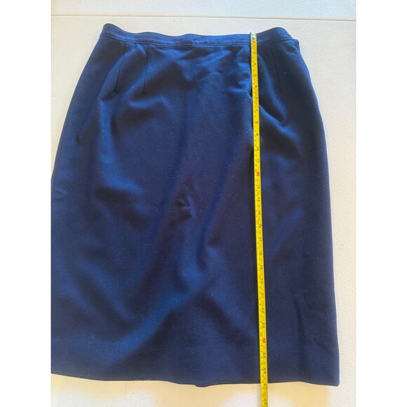 Vintage Pendleton 100% Wool Skirt Navy Blue Classic Pencil Sz 16 Made in USA - Picture 5 of 5